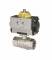 Robinet 2/2 cu bila, actuator pneumatic simpla actiune