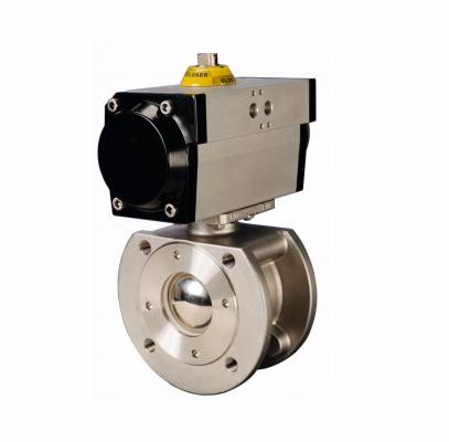 Robinet 2/2 cu bila, tip compact, actuator pneumatic dubla actiune