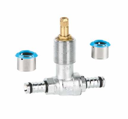 Robinet cu bila cu adaptor pentru tub Ø 16x2, orificiu complet, PN 25