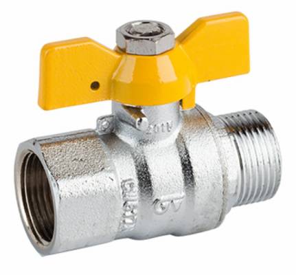 Robinet cu bila pentru gaz, orificiu complet, maneta fluture, filet interior-exterior 1&QUOT;, DN 25
