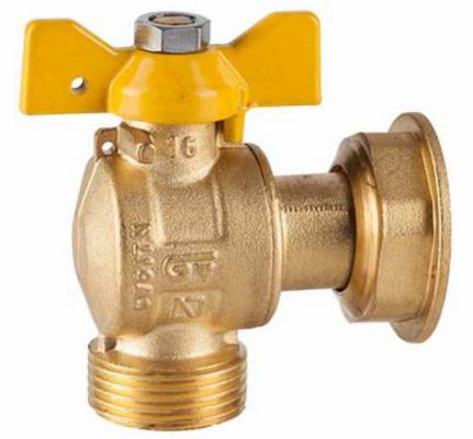 Robinet unghiular cu bila, maneta fluture si piulita alunecatoare, pentru gaz, AENOR, filet G 7/8&QUOT;