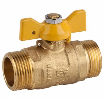 Robinet cu bila pentru gaz, maneta fluture, certificat AENOR, filete exterioare G 1/2&QUOT;