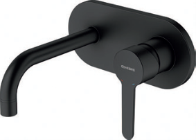 Baterie incastrata 16 cm pentru lavoar - negru mat