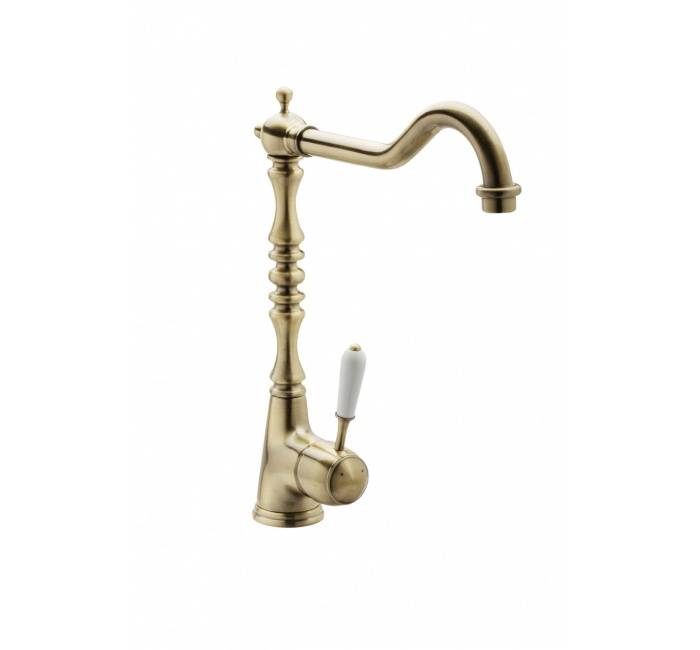 Baterie cu mixare pentru chiuveta bucatarie - placata cu bronz