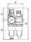 Grup preparare, 3 piese, pahar metalic, manometru, vizor metalic (zinc-sticla-NBR), seria Heavy Duty Mini