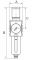 Filtru regulator cu pahar metalic si protectie pahar, include manometru, seria Future