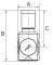 Regulator presiune cu furnizare de presiune constanta, manometru standard, seria Future Mini