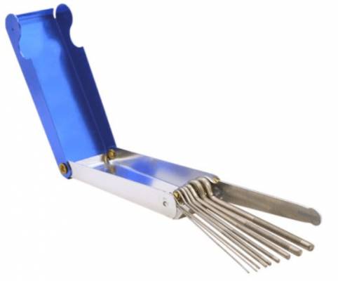 Set de curatare in cutie metalica, pentru curatarea duzelor de sudare
