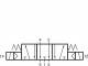 Distribuitor 5/3 centru exhaustat - montaj in linie