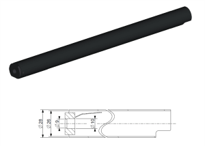 Tub blocare pentru tija de 10 mm, cursa 350 mm, otel