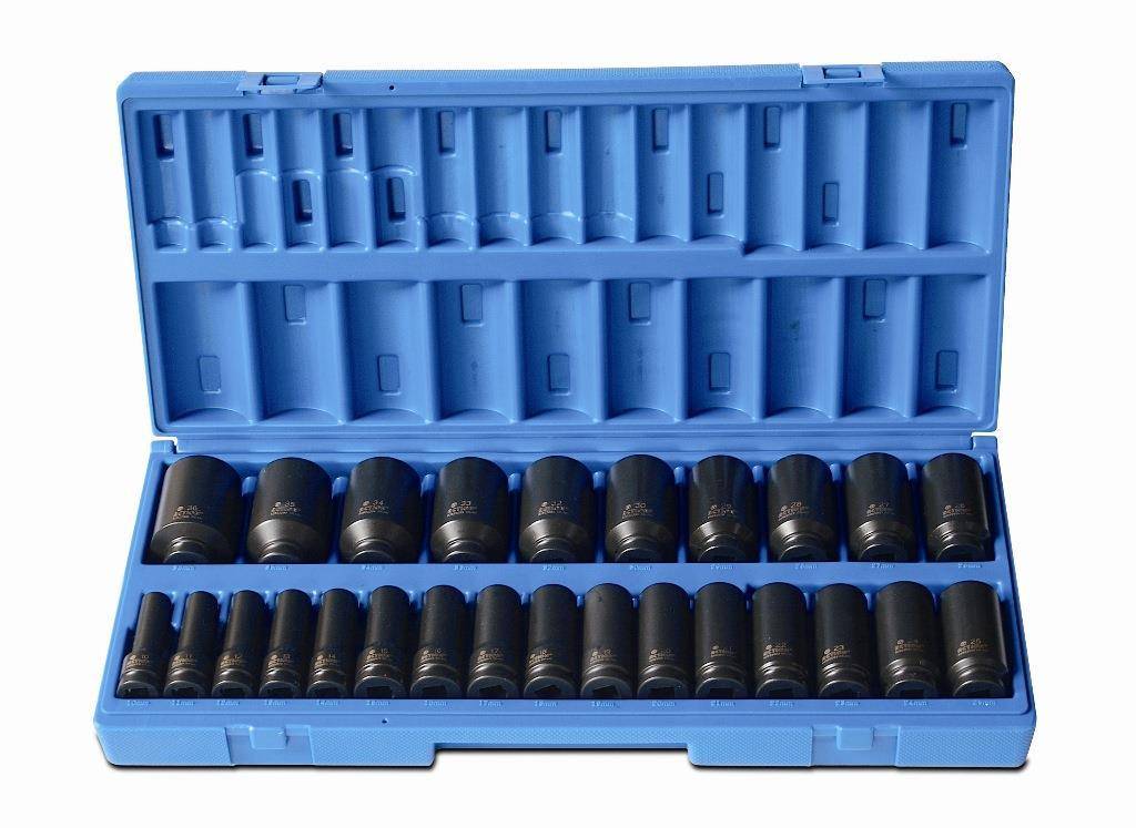 Set tubulare de impact lungi 1/2&QUOT; 12 puncte -  26 piese