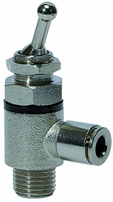 Ventil cu parghie 2/2 cu filet exterior si cupla push-in