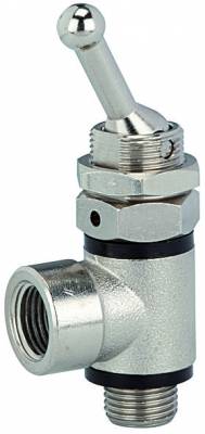 Ventil cu parghie 3/2 cu filet exterior - filet interior si cupla push-on